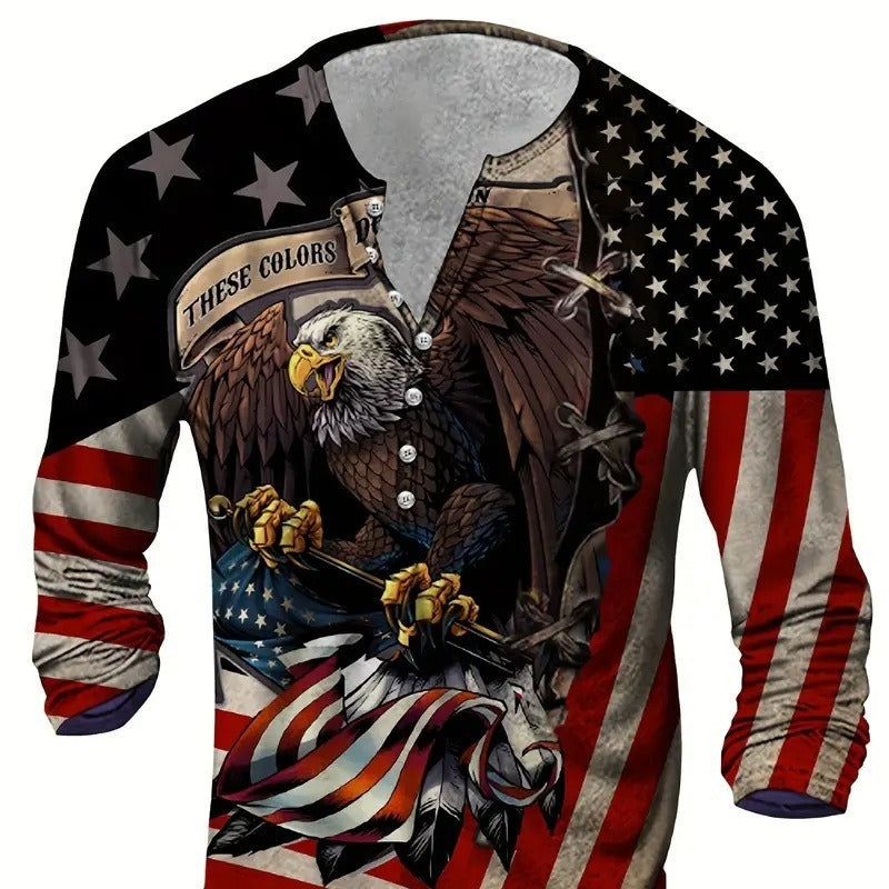 Men's Digital Printing Casual Long Sleeve